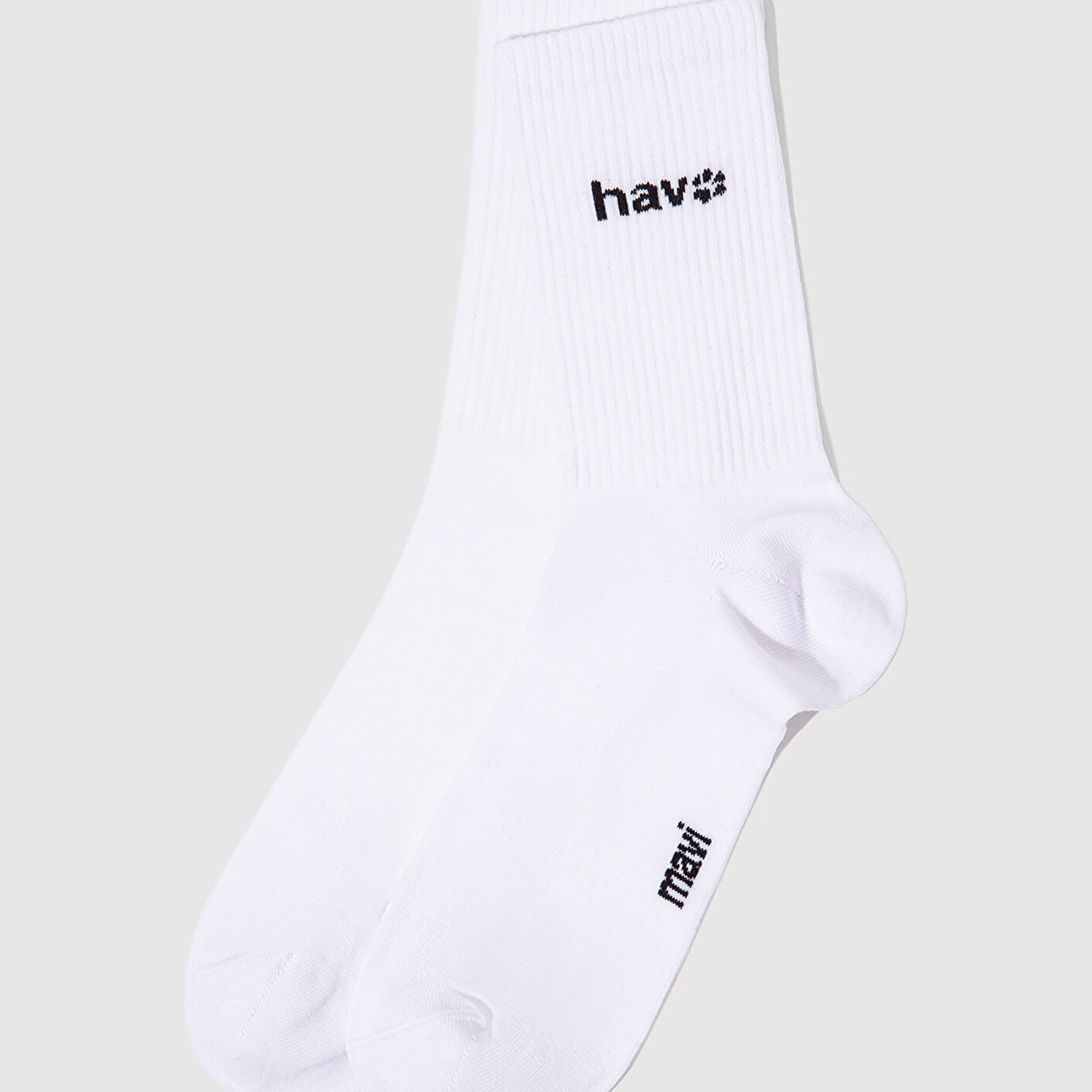 Mavi Hav Baskılı Beyaz Soket Çorap 0912075-620