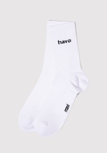  Mavi Hav Baskılı Beyaz Soket Çorap 0912075-620