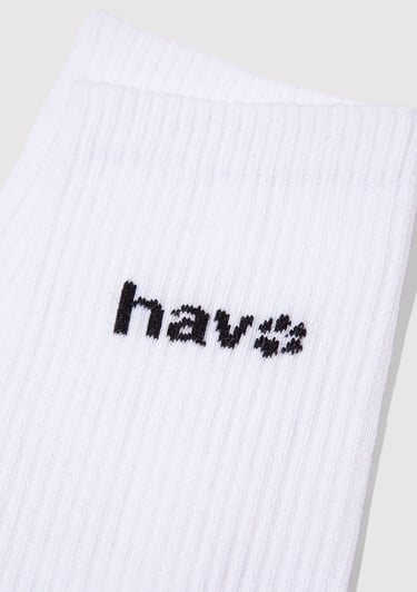  Mavi Hav Baskılı Beyaz Soket Çorap 0912075-620