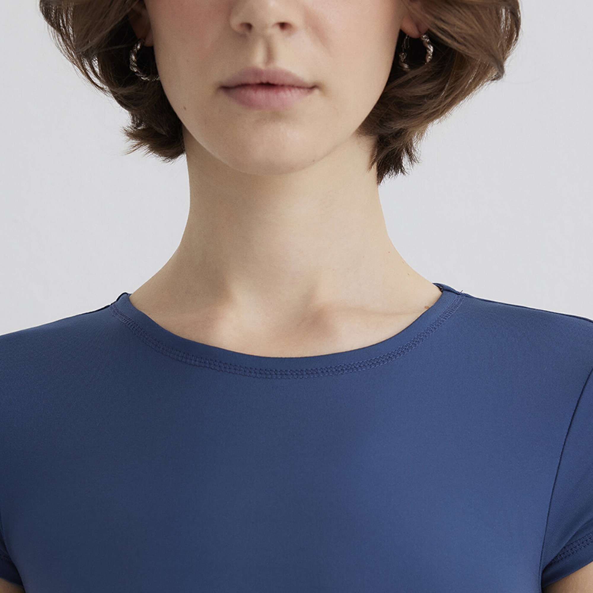 Mavi Lacivert Poliamid Tişört Fitted / Vücuda Oturan Kesim 1613500-70718