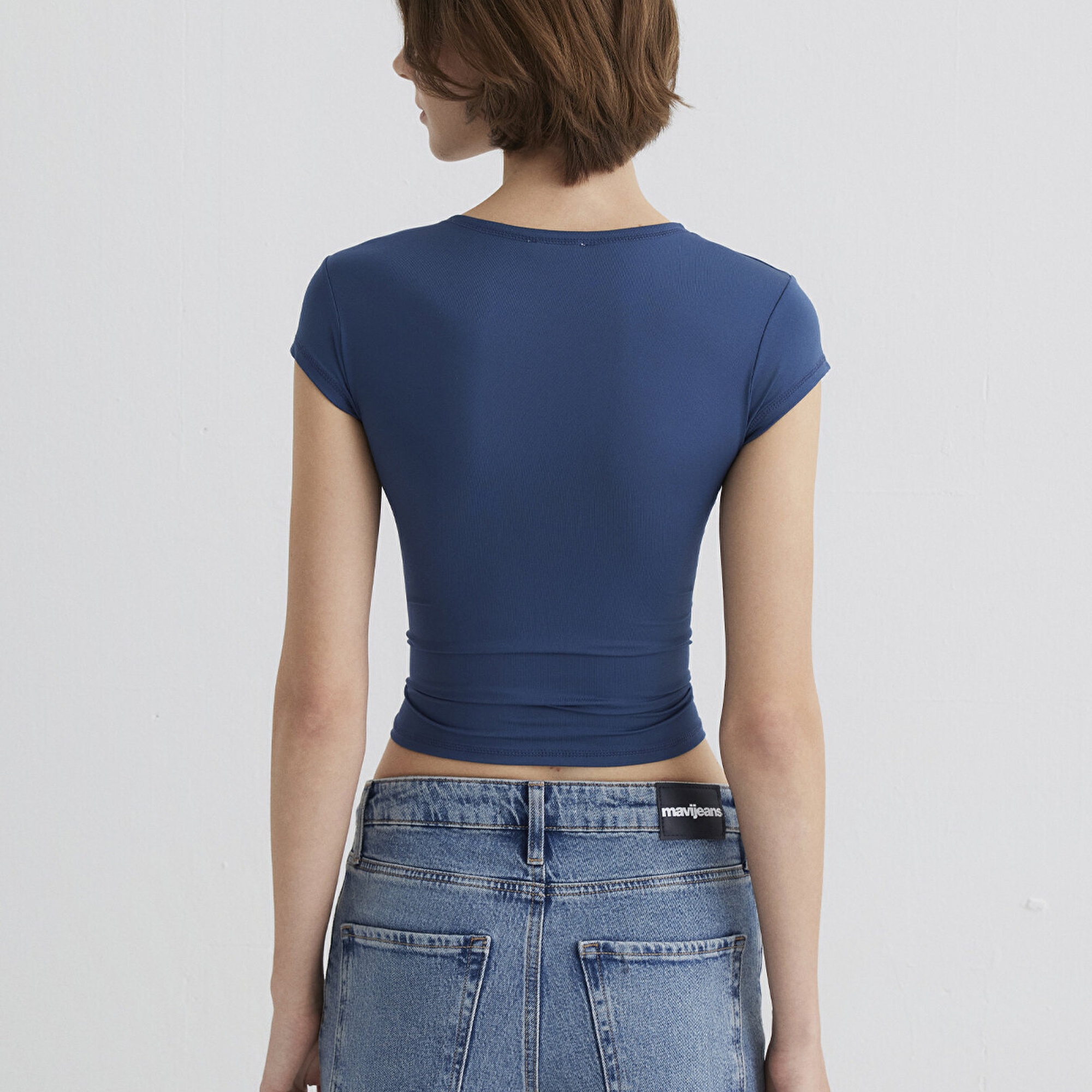 Mavi Lacivert Poliamid Tişört Fitted / Vücuda Oturan Kesim 1613500-70718