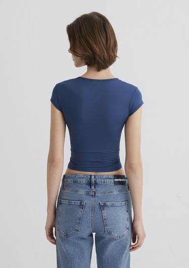  Mavi Lacivert Poliamid Tişört Fitted / Vücuda Oturan Kesim 1613500-70718