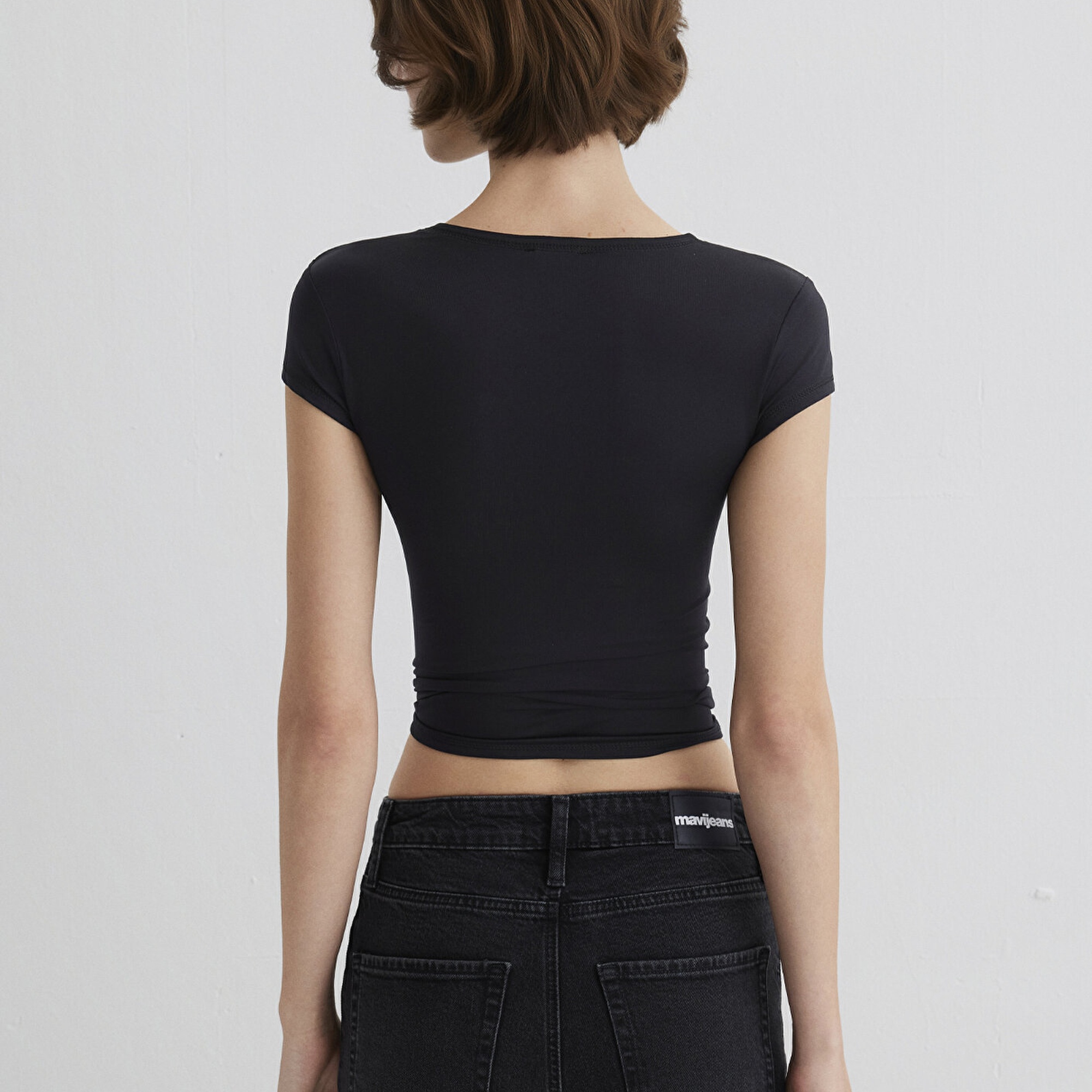 Mavi Siyah Poliamid Tişört Fitted / Vücuda Oturan Kesim 1613500-900