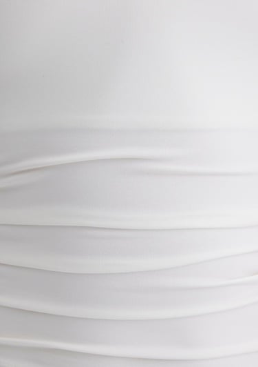  Mavi Kare Yaka Beyaz Poliamid Atlet Fitted / Vücuda Oturan Kesim 1613498-70057