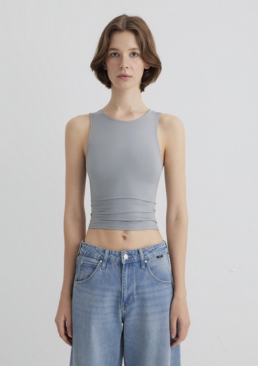  Mavi Halter Yaka Gri Poliamid Atlet Fitted / Vücuda Oturan Kesim 1613499-70098