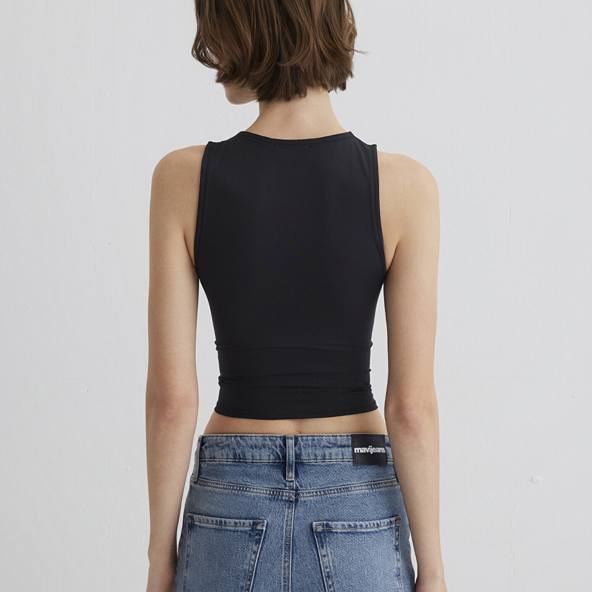 Mavi Halter Yaka Siyah Poliamid Atlet Fitted / Vücuda Oturan Kesim 1613499-900