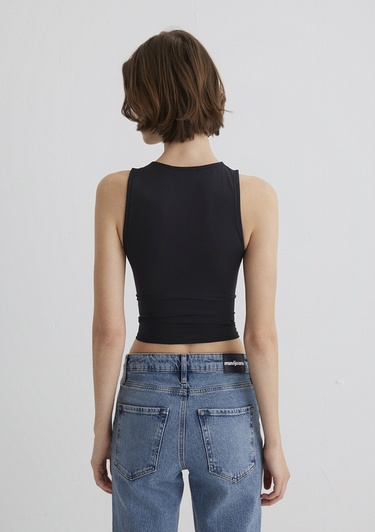  Mavi Halter Yaka Siyah Poliamid Atlet Fitted / Vücuda Oturan Kesim 1613499-900