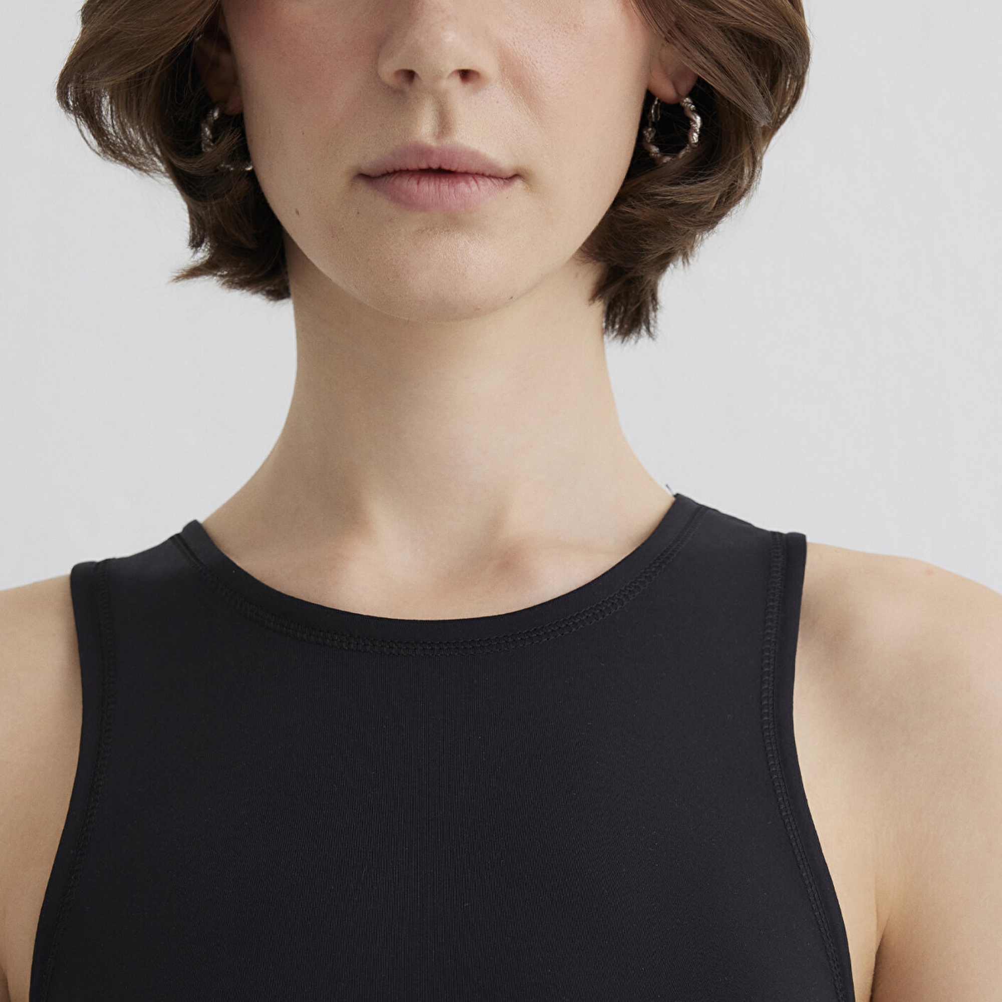 Mavi Halter Yaka Siyah Poliamid Atlet Fitted / Vücuda Oturan Kesim 1613499-900