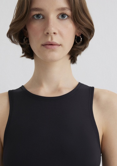  Mavi Halter Yaka Siyah Poliamid Atlet Fitted / Vücuda Oturan Kesim 1613499-900