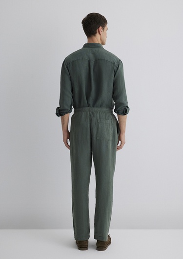  Mavi Yeşil Keten Pantolon 0010358-71598