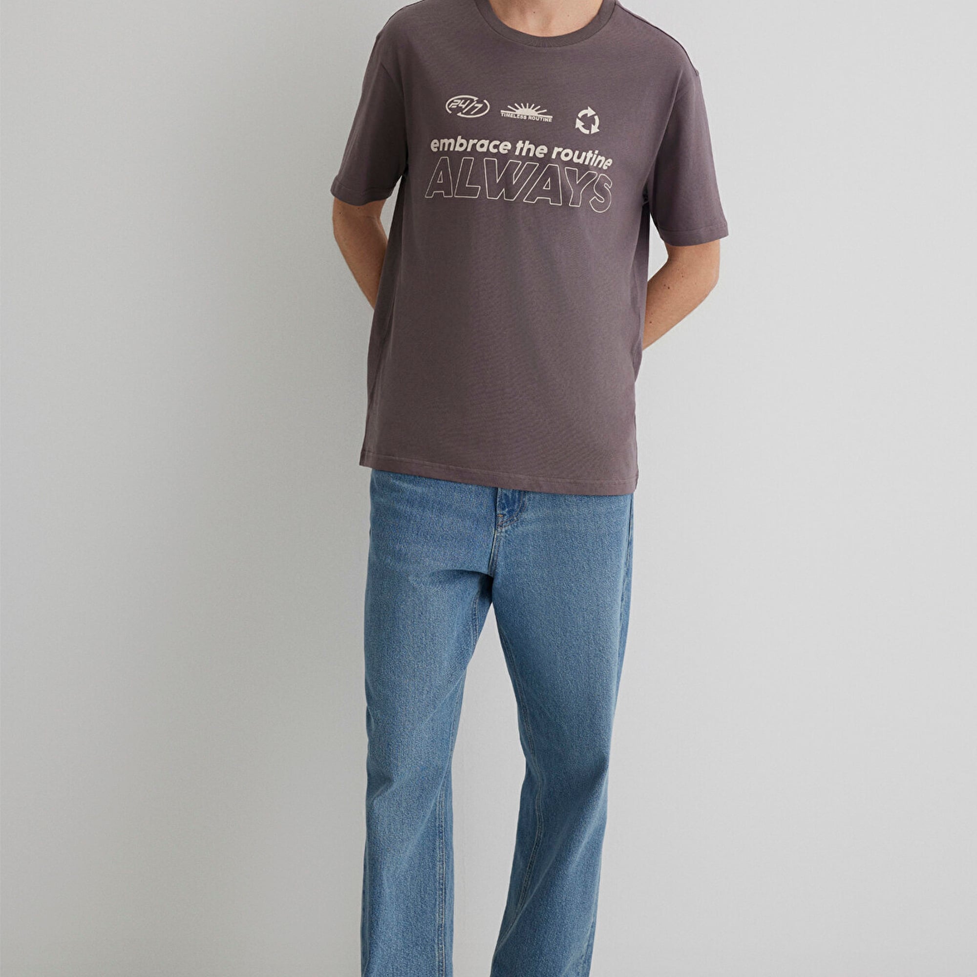 Mavi Always Baskılı Mor Tişört Loose Fit / Bol Rahat Kesim 0612722-86683