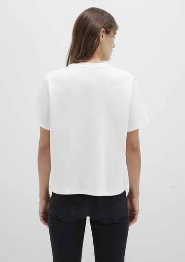  Mavi MV Baskılı Ekru Tişört Regular Fit / Normal Kesim 1613148-80194