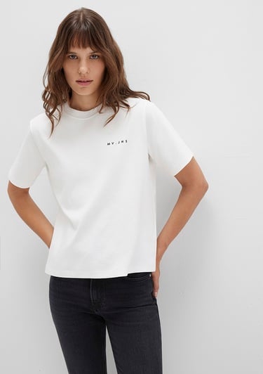  Mavi MV Baskılı Ekru Tişört Regular Fit / Normal Kesim 1613148-80194