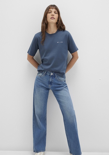  Mavi MV Baskılı Lacivert Tişört Regular Fit / Normal Kesim 1613148-70500