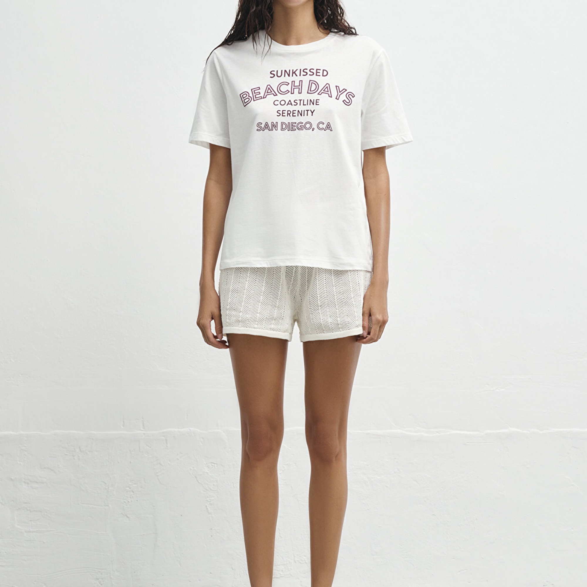 Mavi Baskılı Ekru Tişört Regular Fit / Normal Kesim 1613183-70057