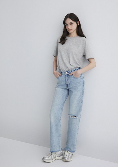  Mavi Barcelona Kolej Vintage Açık Mavi Jean Pantolon 101047-89198