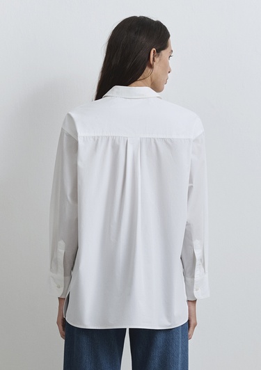  Mavi Beyaz Gömlek Oversize / Geniş Kesim 1211088-620