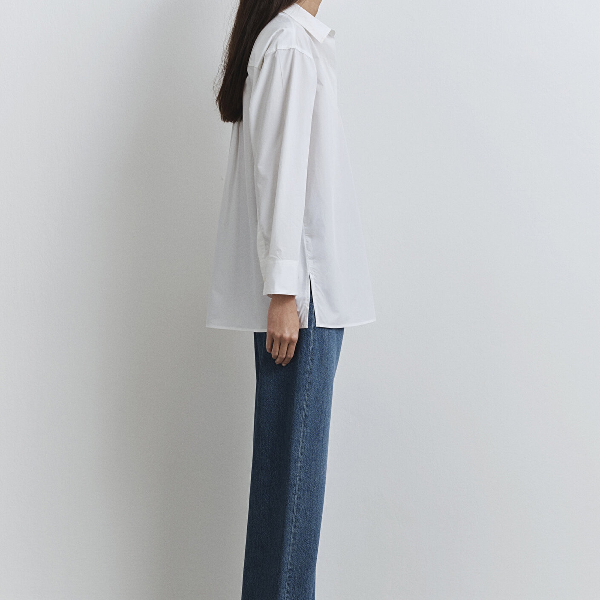 Mavi Beyaz Gömlek Oversize / Geniş Kesim 1211088-620