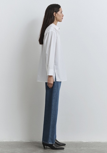  Mavi Beyaz Gömlek Oversize / Geniş Kesim 1211088-620