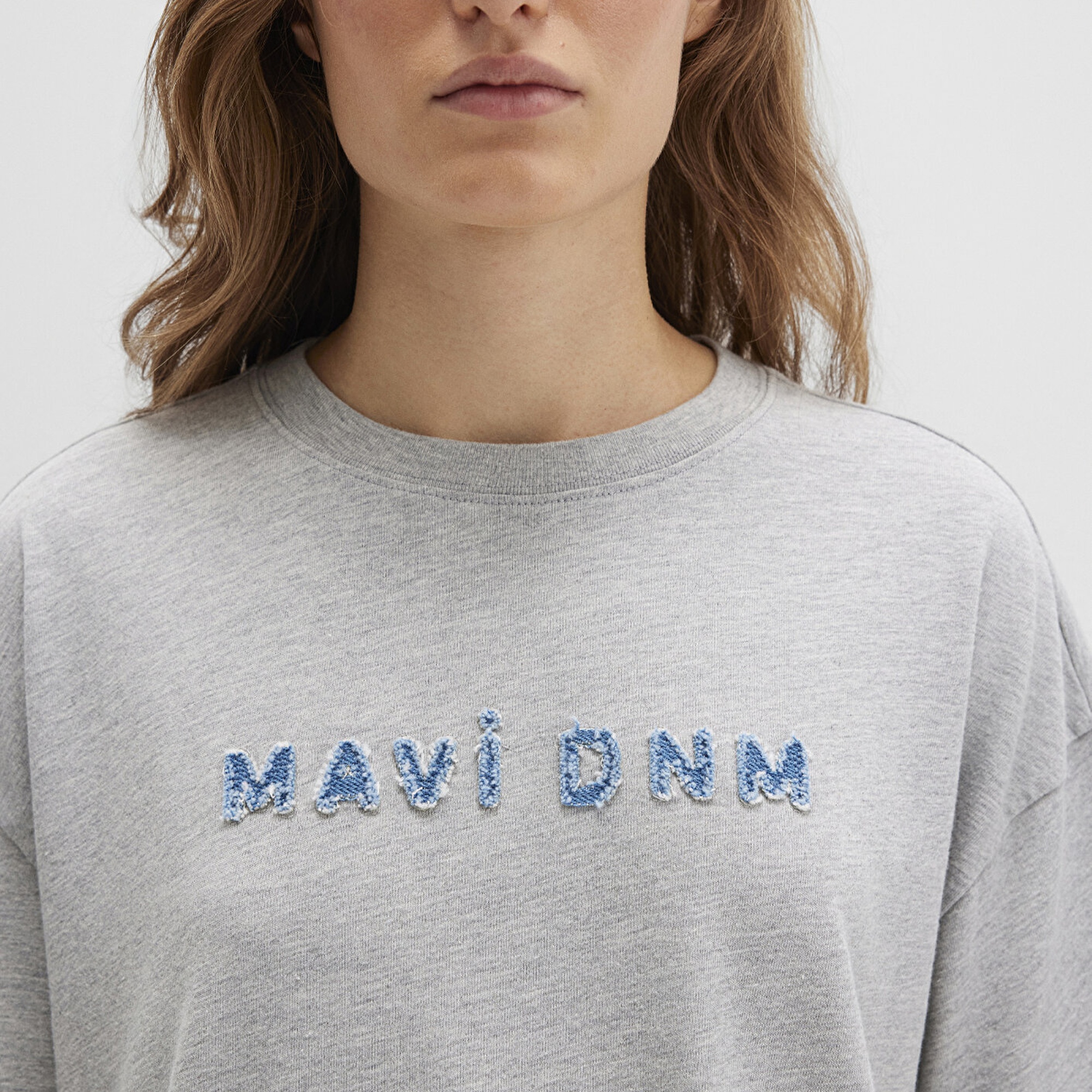 Mavi Mavi Baskılı Gri Tişört Loose Fit / Bol Rahat Kesim 1613146-83096