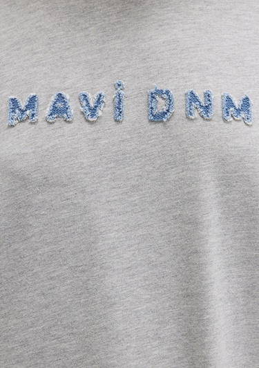  Mavi Mavi Baskılı Gri Tişört Loose Fit / Bol Rahat Kesim 1613146-83096