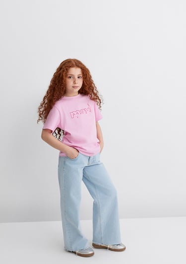  Mavi Mavi Logo Kedi Baskılı Pembe Tişört Regular Fit / Normal Kesim 7610338-70973