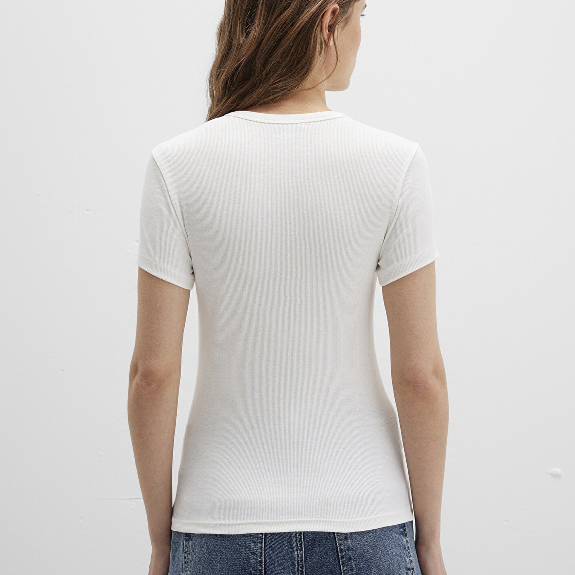 Mavi Beyaz Basic Tişört Fitted / Vücuda Oturan Kesim 1613081-70057