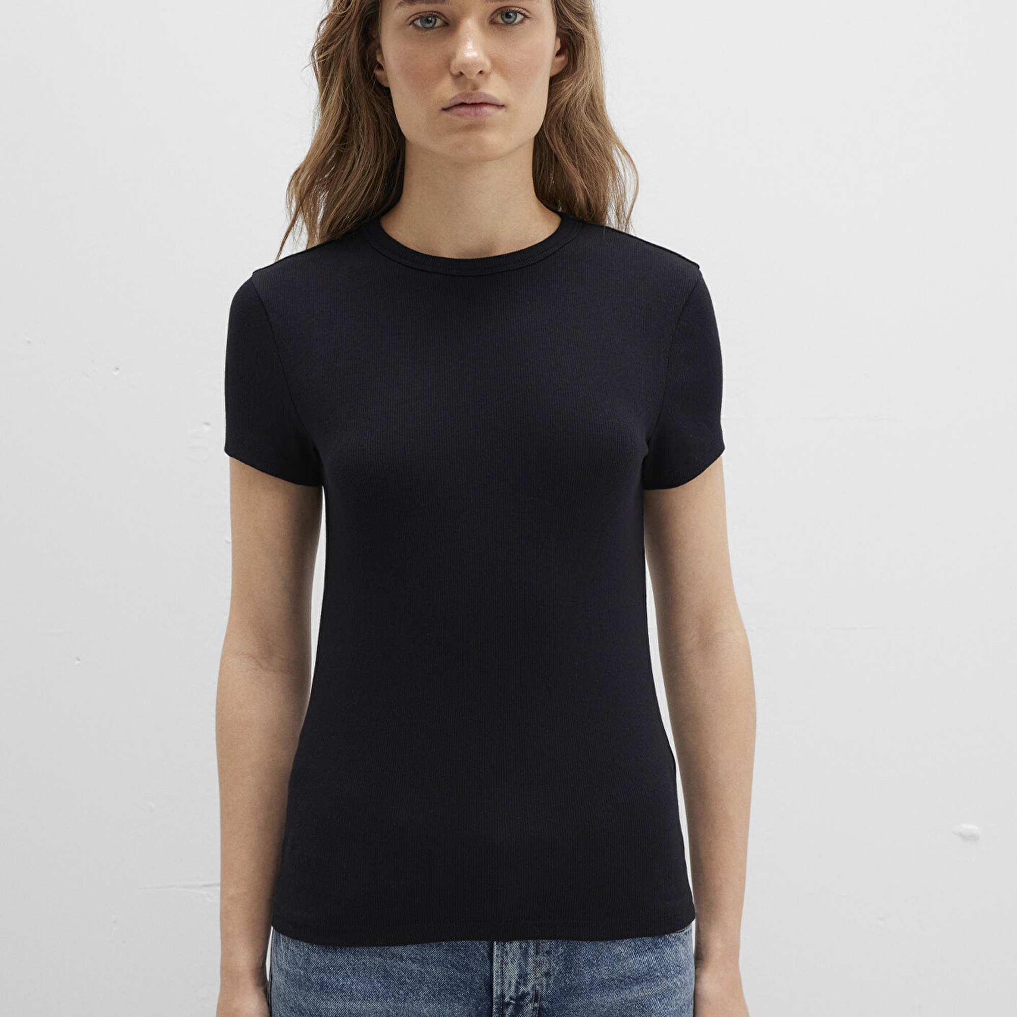 Mavi Siyah Basic Tişört Fitted / Vücuda Oturan Kesim 1613081-900