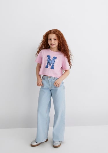  Mavi M Logo Baskılı Pembe Tişört Loose Fit / Bol Rahat Kesim 7610276-86953