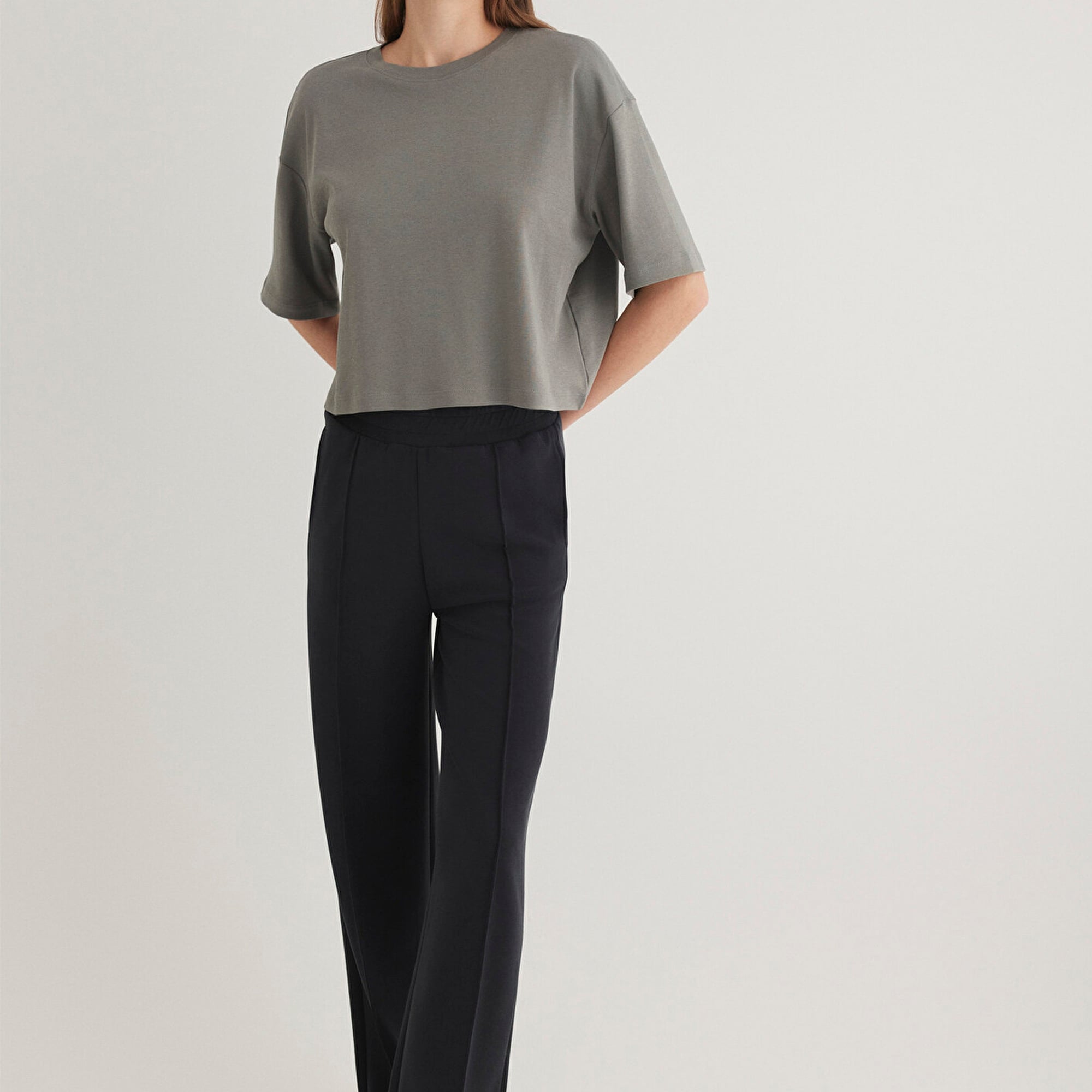 Mavi Sporty Lux Gri Tişört Loose Fit / Bol Rahat Kesim 1613035-85316