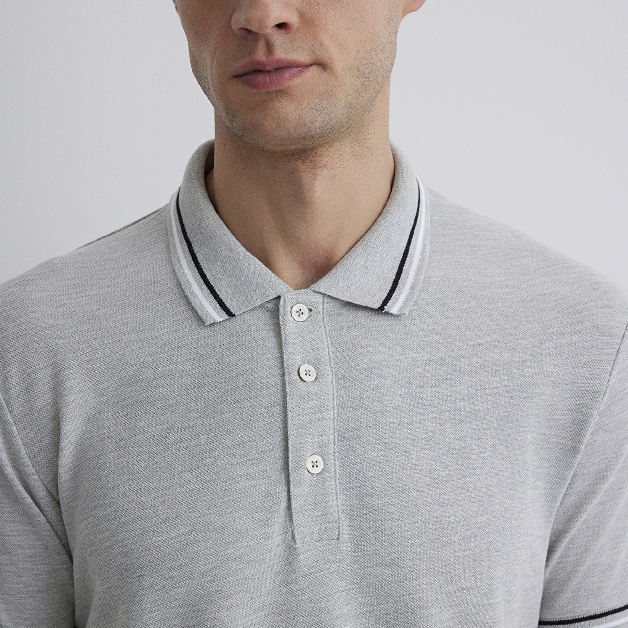 Mavi Gri Polo Tişört Regular Fit / Normal Kesim 0612291-80196