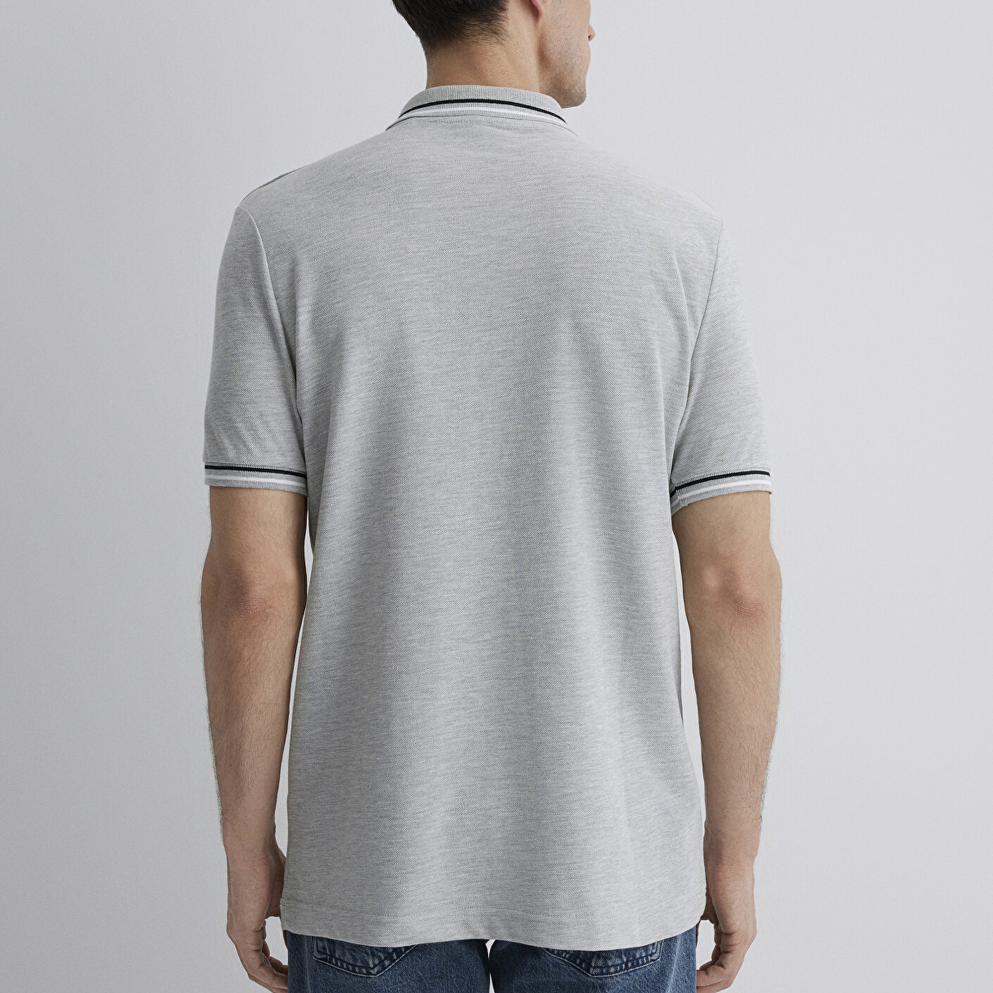 Mavi Gri Polo Tişört Regular Fit / Normal Kesim 0612291-80196