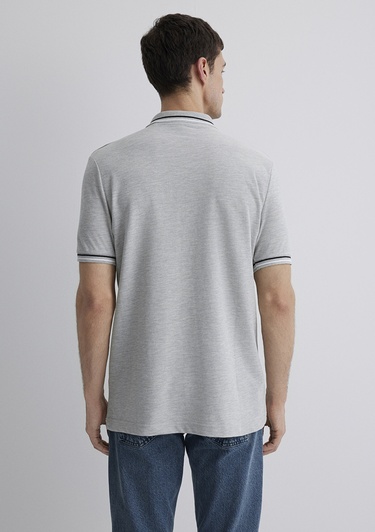  Mavi Gri Polo Tişört Regular Fit / Normal Kesim 0612291-80196