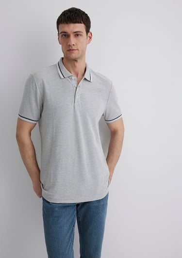  Mavi Gri Polo Tişört Regular Fit / Normal Kesim 0612291-80196