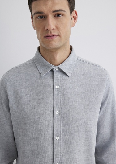  Mavi Gri Gömlek Slim Fit / Dar Kesim 0211390-80196