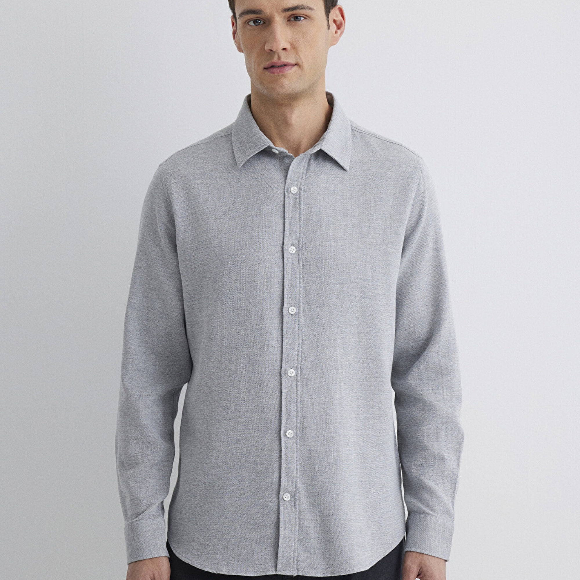 Mavi Gri Gömlek Slim Fit / Dar Kesim 0211390-80196