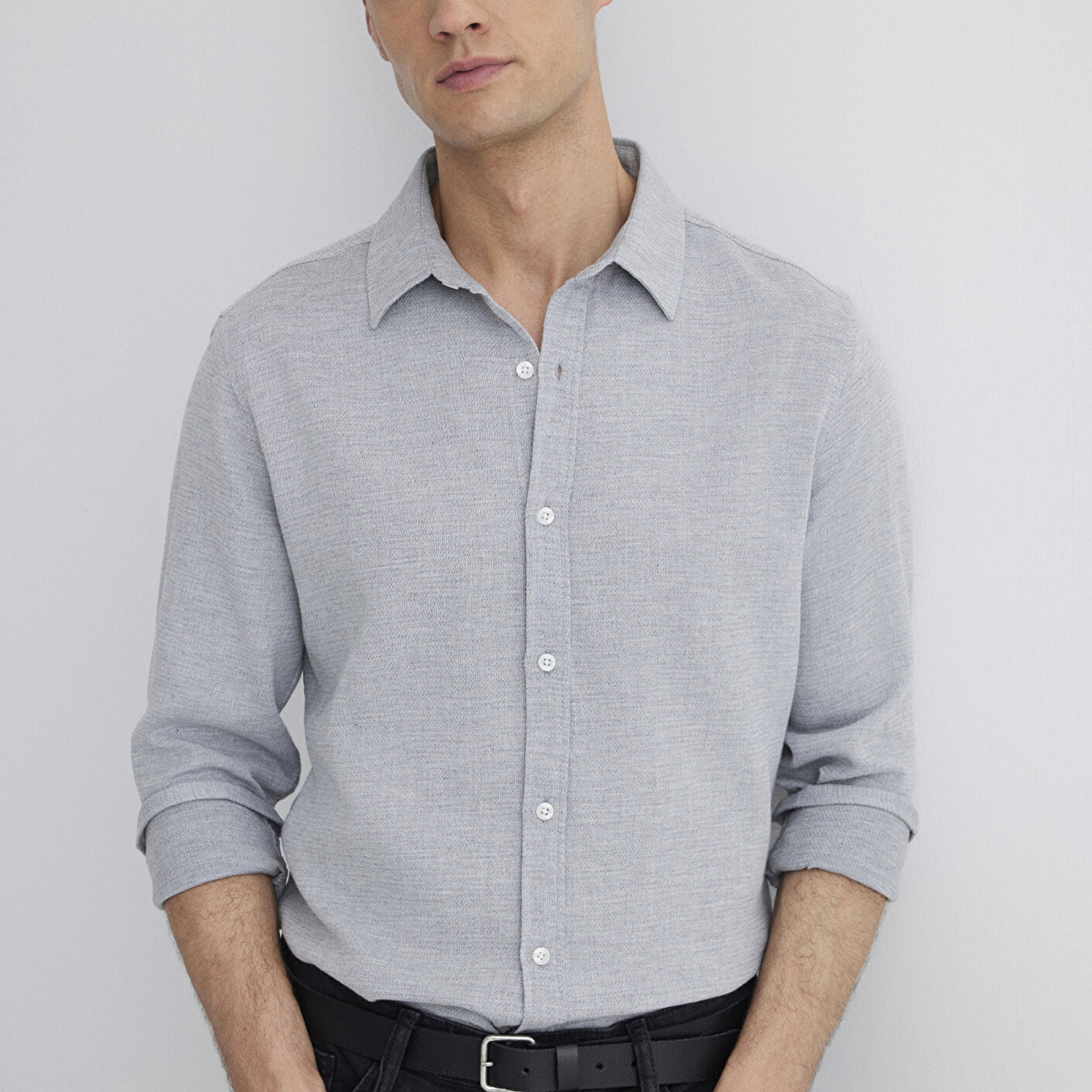 Mavi Gri Gömlek Slim Fit / Dar Kesim 0211390-80196