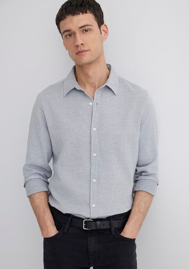  Mavi Gri Gömlek Slim Fit / Dar Kesim 0211390-80196