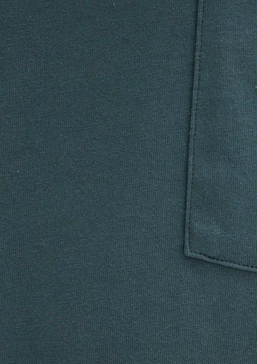  Mavi Cep Detaylı Yeşil Basic Tişört Loose Fit / Bol Rahat Kesim 066248-71577