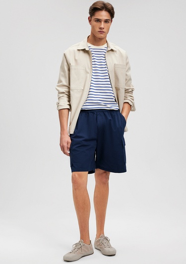  Mavi Lacivert Kargo Şort 0410196-70497
