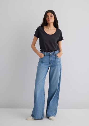  Mavi Antrasit Basic Tişört Regular Fit / Normal Kesim 1613076-70087