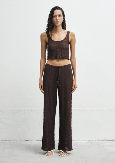  Mavi Kahverengi Örme Atlet Fitted / Vücuda Oturan Kesim 1613630-70244