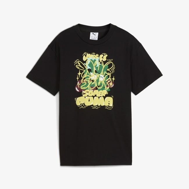  Puma Graphic Super Çocuk Siyah T-Shirt