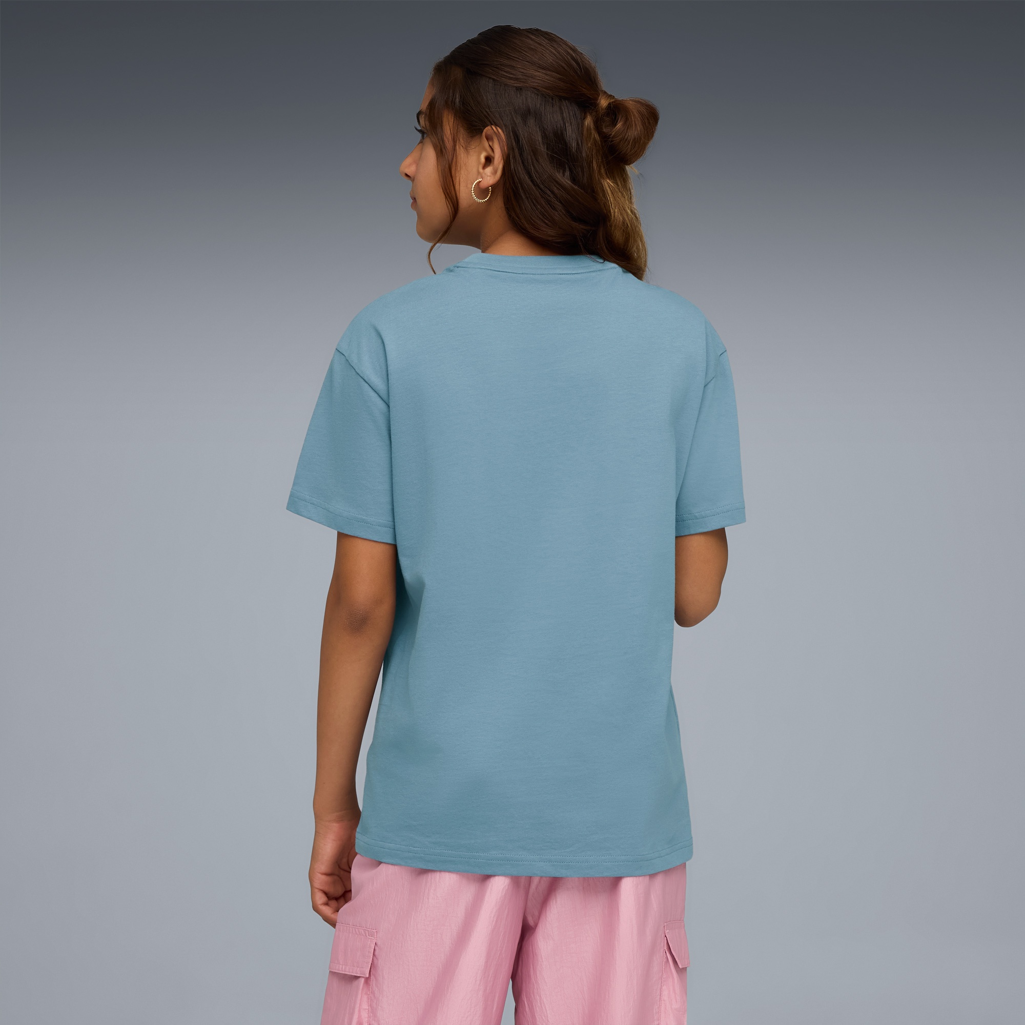 Puma Graphic Leopard Çocuk Mavi T-Shirt