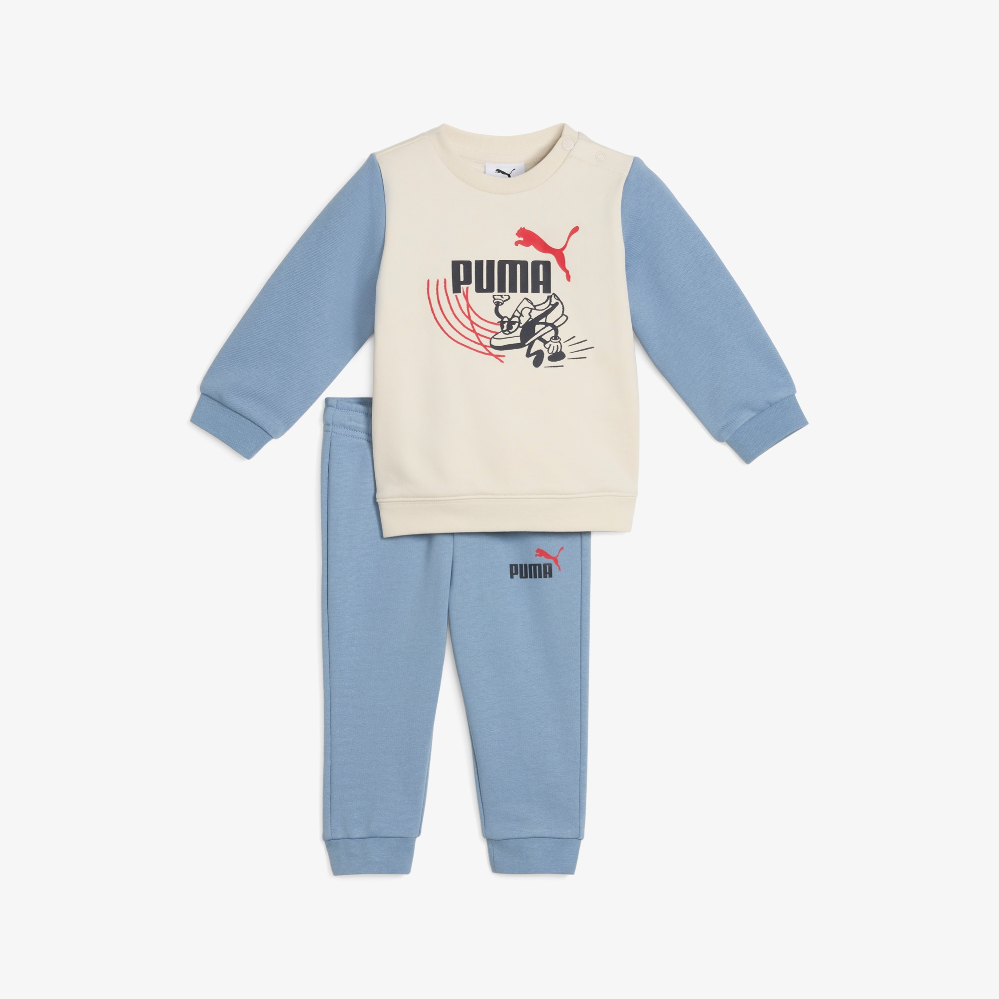 Puma Minicats Little Runners Çocuk Krem Eşofman Takımı