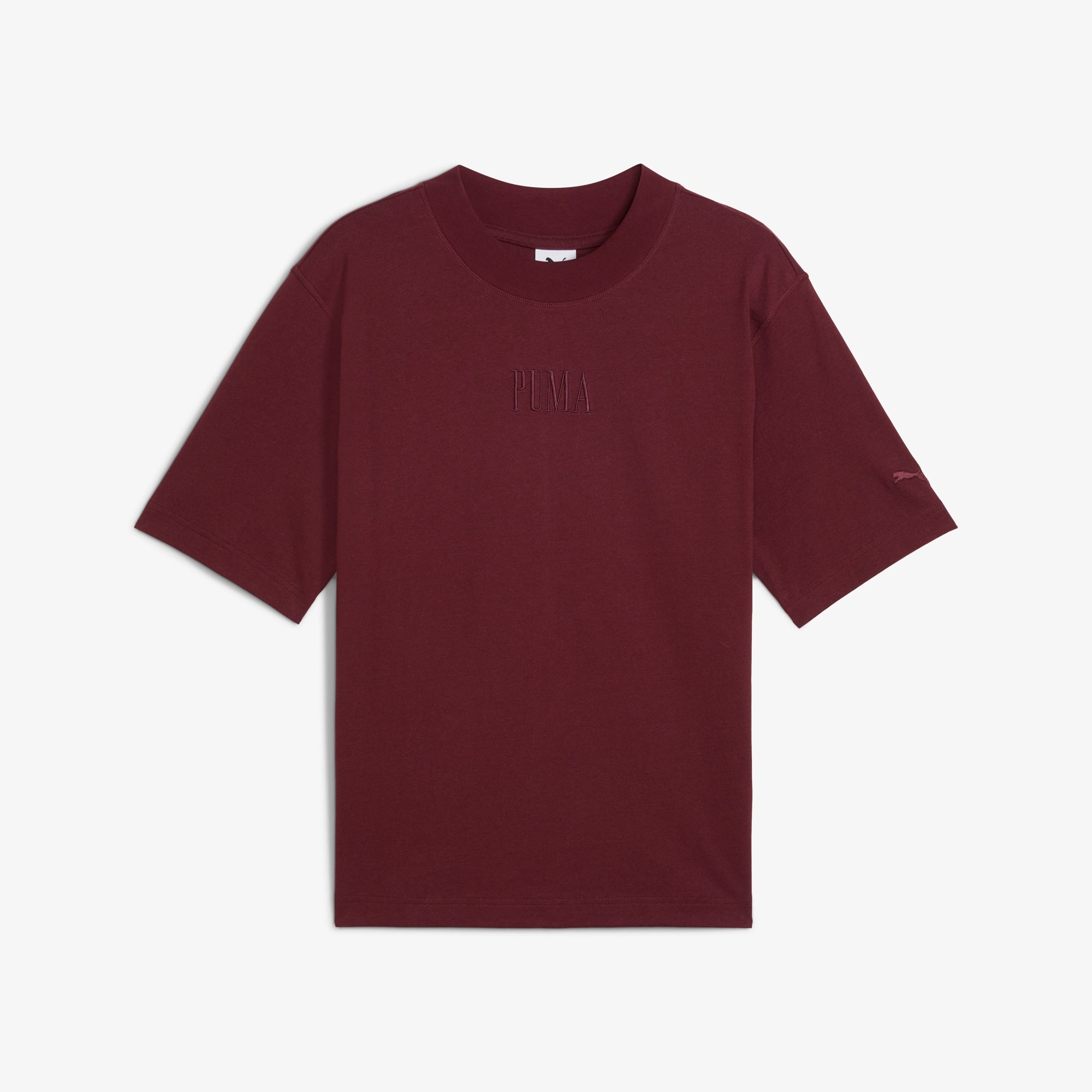 Puma Essentials Graphic Boxy Unisex Bordo T-Shirt