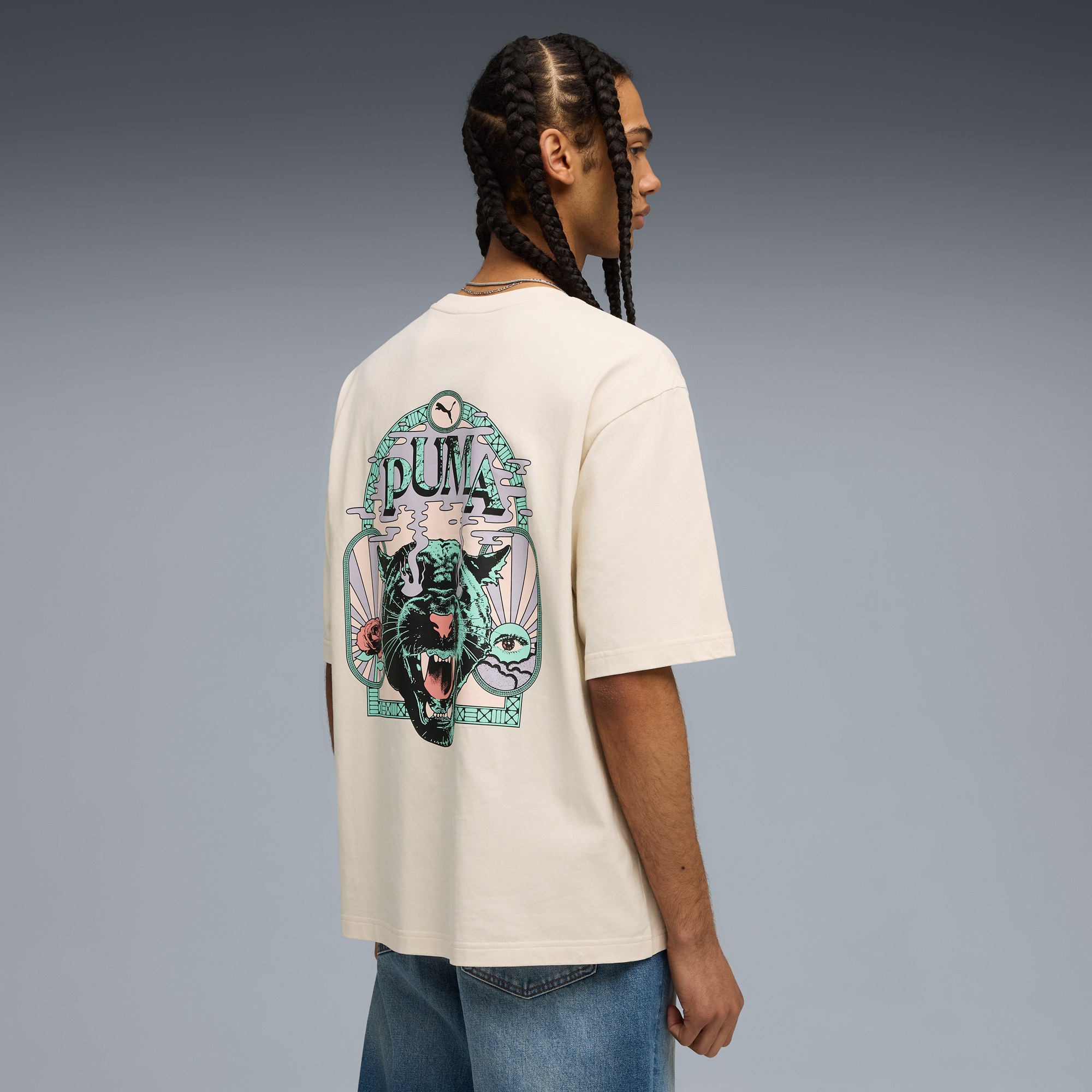 Puma Graphic Erkek Krem T-Shirt