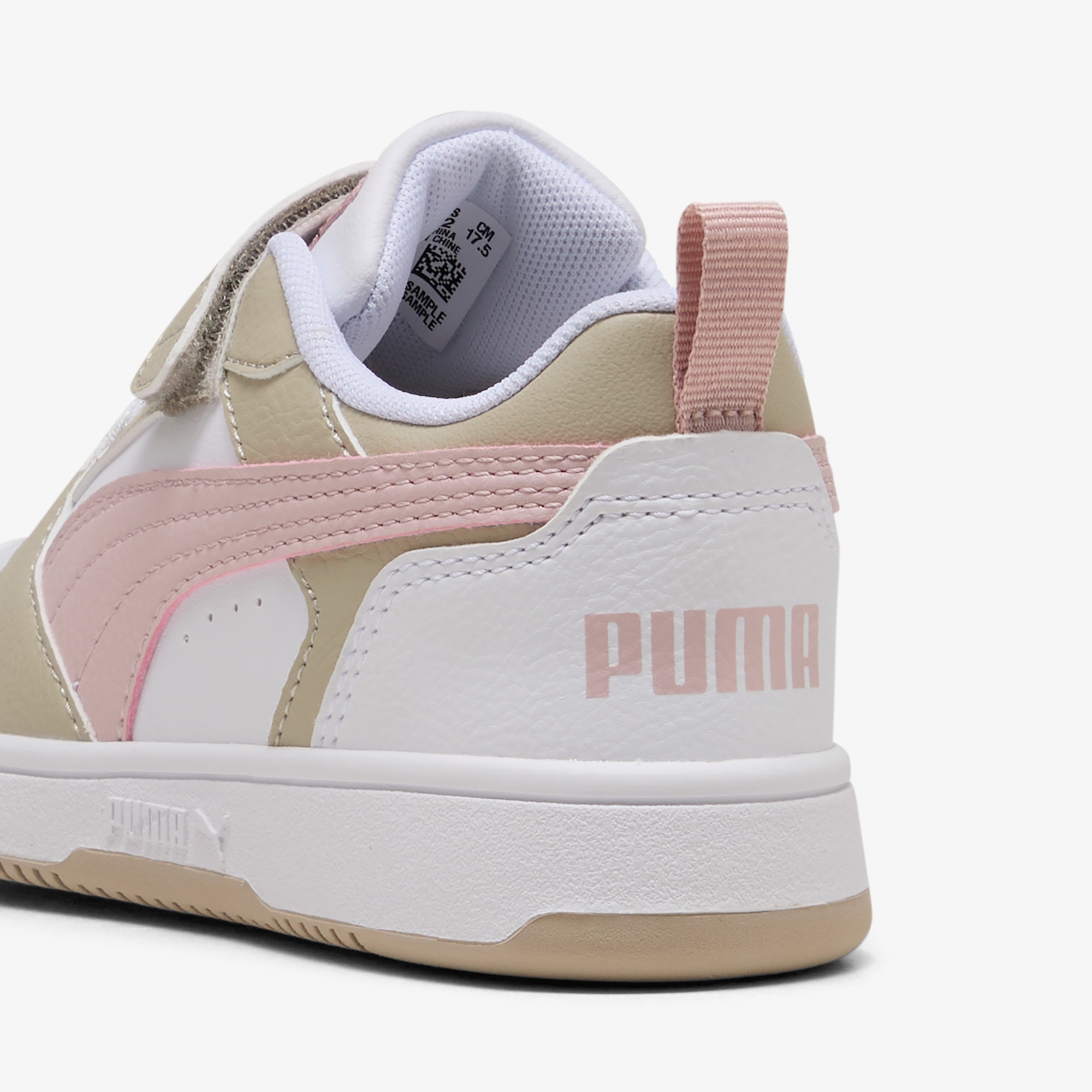 Puma Rebound V6 Low Çocuk Krem/Pembe Spor Ayakkabı