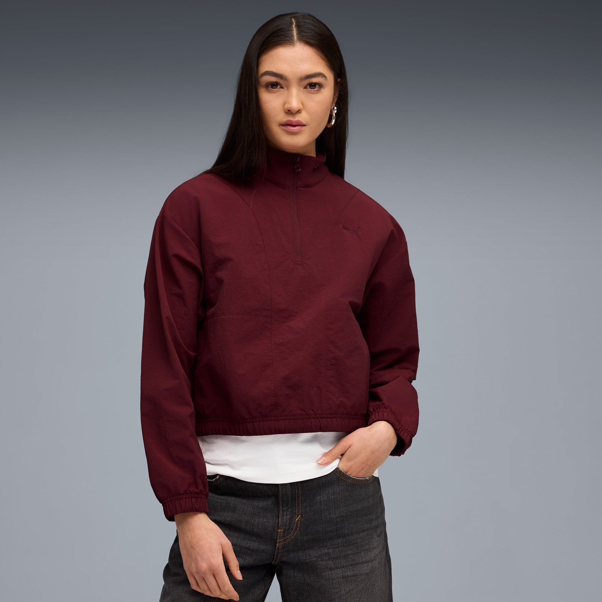 Puma HER Relaxed Kadın Bordo Sweatshirt