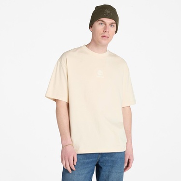  Timberland Hampthomn Tonal Stack Logo Erkek Bej T-Shirt